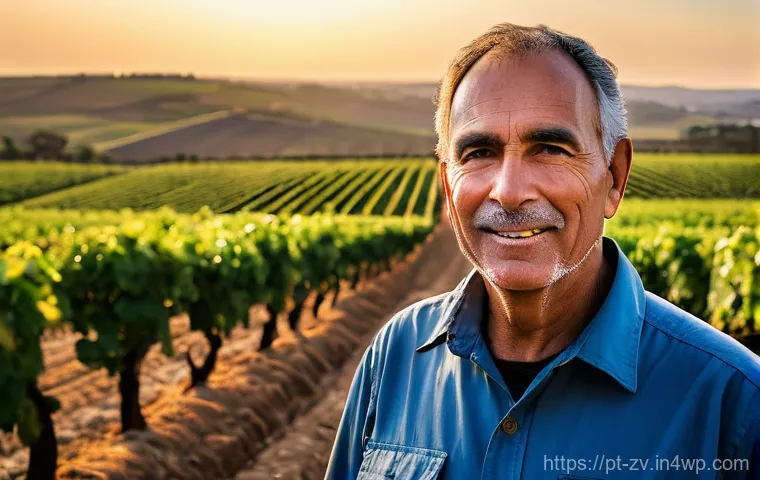 스마트 농업에서의 센서 네트워크 활용 - **"Intelligent Irrigation in the Alentejo Vineyard"**
A wide-angle, cinematic shot of a vibrant ...