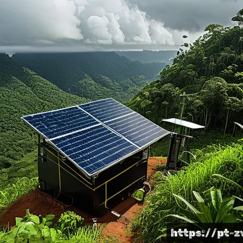 센서 네트워크를 활용한 재난 대비 시스템 - A high-tech environmental monitoring station located on a steep riverbank in a tropical Brazilian fo...