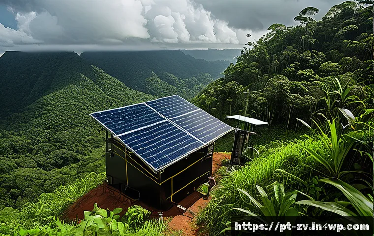 센서 네트워크를 활용한 재난 대비 시스템 - A high-tech environmental monitoring station located on a steep riverbank in a tropical Brazilian fo...